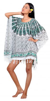 Robe paros plage t noir et vert