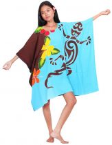 Robe paréos tortue et gecko marron 
