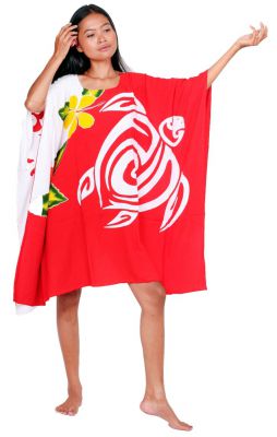 Robe paros tortue et gecko rouge et blanc