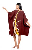 Robe peint main aretea marron