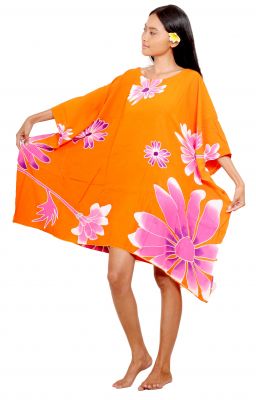 Robe peint main Ori tahiti orange