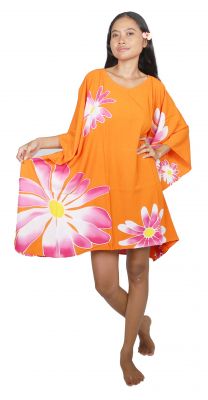 Robe peint main Ori tahiti orange