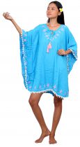 Robe poncho ethnique bleu