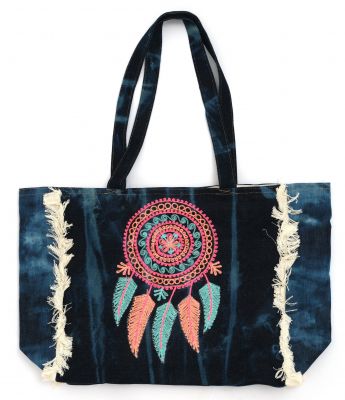 Sac en jean recycl attrape rves bleu