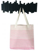 Sac fouta rayée rose et blanc