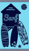 Serviette de plage surf spots bleu