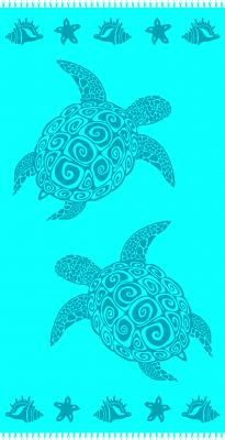 Serviette de plage tortues Atoll turquoise