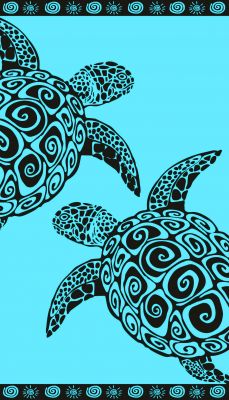 Serviette de plage turtles Bleu