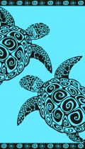 Serviette de plage turtles bleue