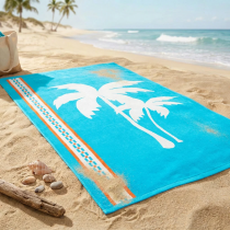 Serviette Jaquard Tigaki bleu