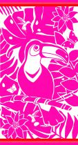 Serviette Jaquard Toucan rose 