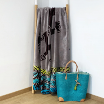 Serviette XL gecko Lazare gris